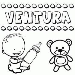 Nome Ventura para pintar. Desenhos de todos os nomes para colorir