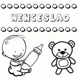 Nome Wenceslao para pintar. Desenhos de todos os nomes para colorir