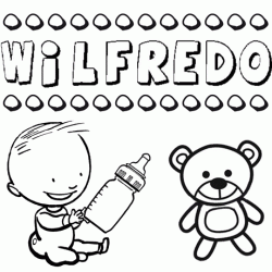 Nome Wilfredo para pintar. Desenhos de todos os nomes para colorir