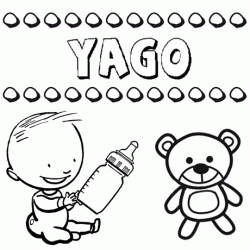 Nome Yago para pintar. Desenhos de todos os nomes para colorir