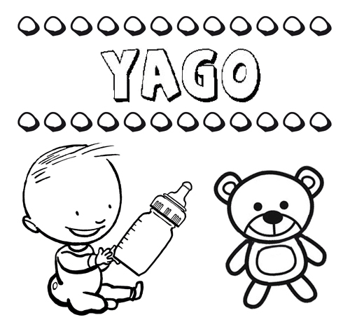 Nome Yago para pintar. Desenhos de todos os nomes para colorir
