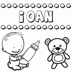 Nome Ioan para pintar. Desenhos de todos os nomes para colorir