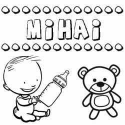 Nome Mihai para pintar. Desenhos de todos os nomes para colorir