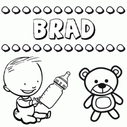 Nome Brad para pintar. Desenhos de todos os nomes para colorir