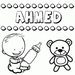 Nome Ahmed para pintar. Desenhos de todos os nomes para colorir