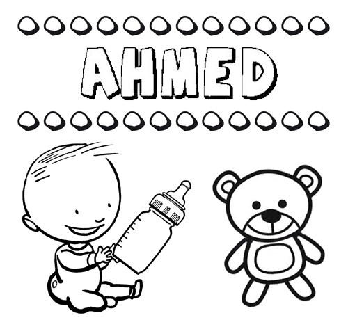 Nome Ahmed para pintar. Desenhos de todos os nomes para colorir