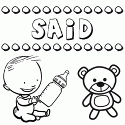 Nome Said para pintar. Desenhos de todos os nomes para colorir