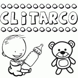 Nome Clitarco para pintar. Desenhos de todos os nomes para colorir