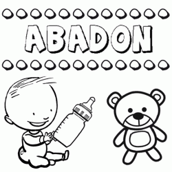 Nome Abadón para pintar. Desenhos de todos os nomes para colorir