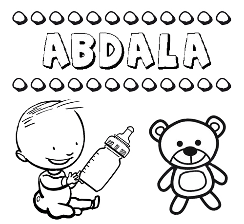 Nome Abdalá para pintar. Desenhos de todos os nomes para colorir
