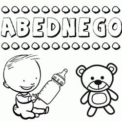 Nome Abédnego para pintar. Desenhos de todos os nomes para colorir