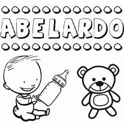 Nome Abelardo para pintar. Desenhos de todos os nomes para colorir