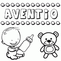 Nome Aventio para pintar. Desenhos de todos os nomes para colorir
