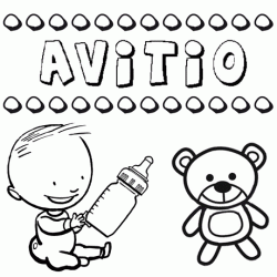 Nome Avitio para pintar. Desenhos de todos os nomes para colorir