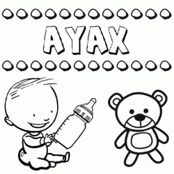 Nome Áyax para pintar. Desenhos de todos os nomes para colorir