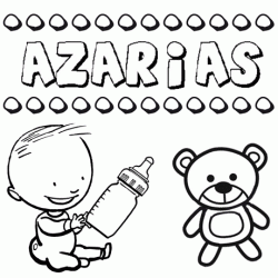 Nome Azarías para pintar. Desenhos de todos os nomes para colorir