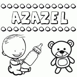 Nome Azazel para pintar. Desenhos de todos os nomes para colorir
