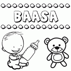 Nome Baasa para pintar. Desenhos de todos os nomes para colorir