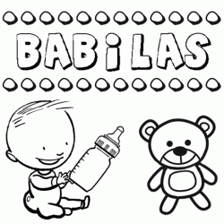 Nome Bábilas para pintar. Desenhos de todos os nomes para colorir