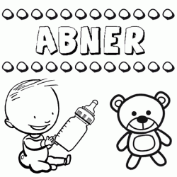 Nome Abner para pintar. Desenhos de todos os nomes para colorir