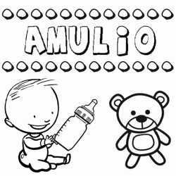 Nome Amulio para pintar. Desenhos de todos os nomes para colorir