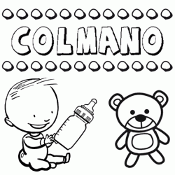 Nome Colmano para pintar. Desenhos de todos os nomes para colorir