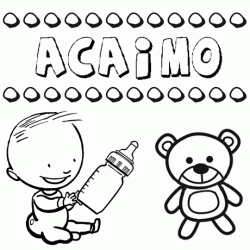Nome Acaimo para pintar. Desenhos de todos os nomes para colorir