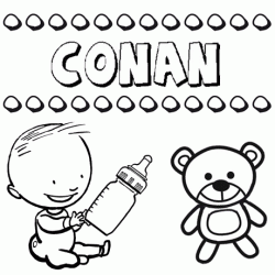 Nome Conan para pintar. Desenhos de todos os nomes para colorir