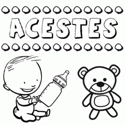 Nome Acestes para pintar. Desenhos de todos os nomes para colorir