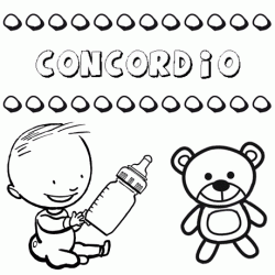 Nome Concordio para pintar. Desenhos de todos os nomes para colorir