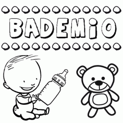 Nome Bademio para pintar. Desenhos de todos os nomes para colorir
