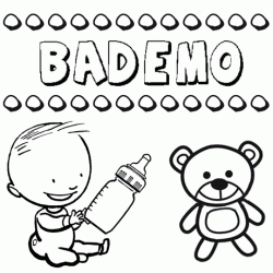 Nome Bademo para pintar. Desenhos de todos os nomes para colorir