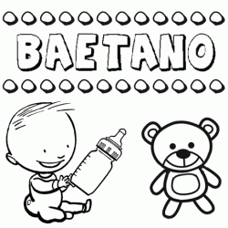 Nome Baetano para pintar. Desenhos de todos os nomes para colorir