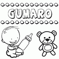 Nome Gumaro para pintar. Desenhos de todos os nomes para colorir