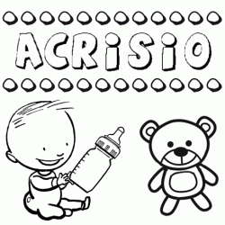 Nome Acrisio para pintar. Desenhos de todos os nomes para colorir