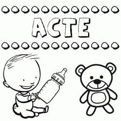 Nome Acte para pintar. Desenhos de todos os nomes para colorir