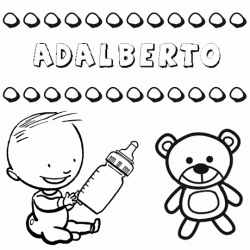 Nome Adalberto para pintar. Desenhos de todos os nomes para colorir