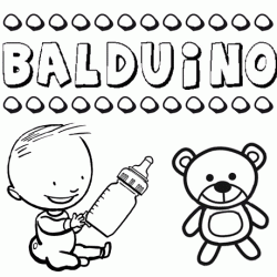 Nome Balduino para pintar. Desenhos de todos os nomes para colorir