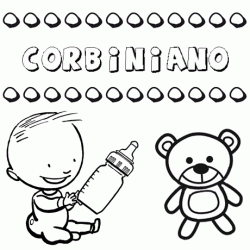 Nome Corbiniano para pintar. Desenhos de todos os nomes para colorir
