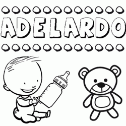 Nome Adelardo para pintar. Desenhos de todos os nomes para colorir