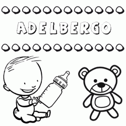 Nome Adelbergo para pintar. Desenhos de todos os nomes para colorir