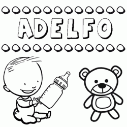 Nome Adelfo para pintar. Desenhos de todos os nomes para colorir