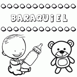 Nome Baraquiel para pintar. Desenhos de todos os nomes para colorir