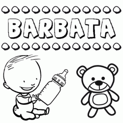Nome Barbata para pintar. Desenhos de todos os nomes para colorir