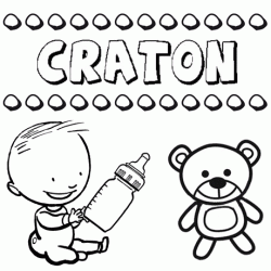 Nome Cratón para pintar. Desenhos de todos os nomes para colorir