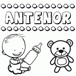 Nome Antenor para pintar. Desenhos de todos os nomes para colorir