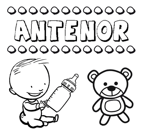 Nome Antenor para pintar. Desenhos de todos os nomes para colorir