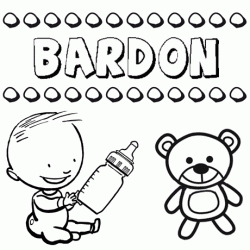 Nome Bardón para pintar. Desenhos de todos os nomes para colorir