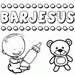Nome Barjesús para pintar. Desenhos de todos os nomes para colorir