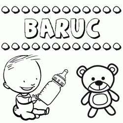 Nome Baruc para pintar. Desenhos de todos os nomes para colorir